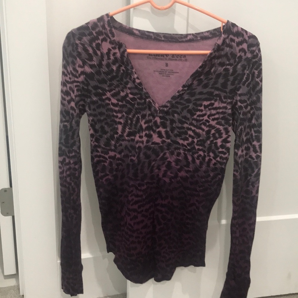 Lucky brand purple animal print Henley